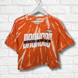 Denver Broncos Tie-Dye Crop Top W/Rhinestones
